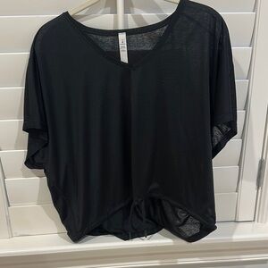 Black V-Neck Women's Top
